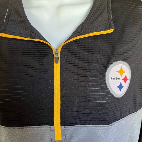 Pittsburgh Steelers NFL Team Apparel TX3 Cool Quarter Zip Long Sleeve Tee - Picture 4 of 8